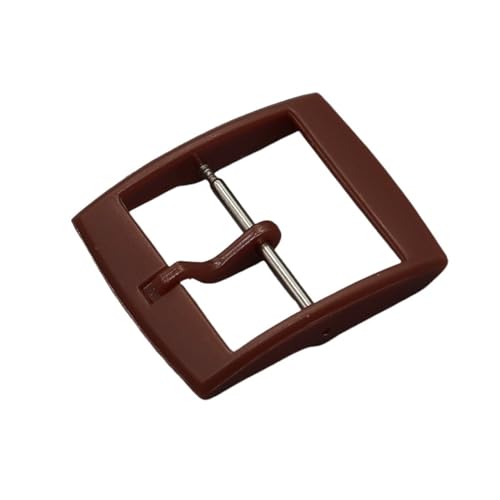 VISIYUBL Pin Schnalle Kunststoff Schnalle Fit for Swatch Button Uhr Zubehör 16mm 19mm 20mm Verschluss Harz Bunte uhr Band Pin Uhr Schnalle(Brown,Inside Size-19mm) von VISIYUBL