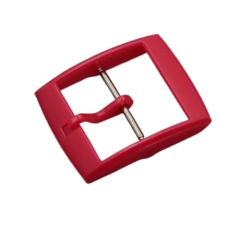 VISIYUBL Pin Schnalle Kunststoff Schnalle Fit for Swatch Button Uhr Zubehör 16mm 19mm 20mm Verschluss Harz Bunte uhr Band Pin Uhr Schnalle(Rose Red,Inside Size-16mm) von VISIYUBL