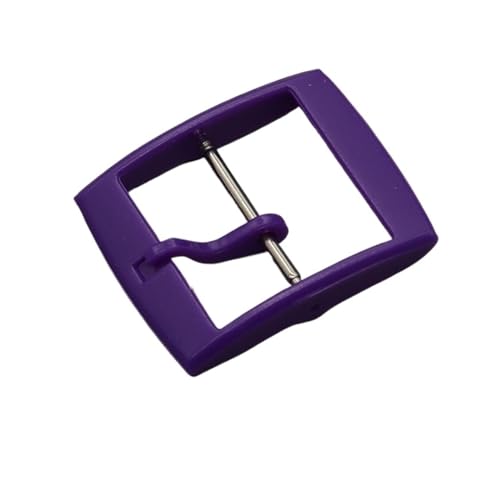 VISIYUBL Pin Schnalle Kunststoff Schnalle Fit for Swatch Button Uhr Zubehör 16mm 19mm 20mm Verschluss Harz Bunte uhr Band Pin Uhr Schnalle(Violet,Inside Size-19mm) von VISIYUBL