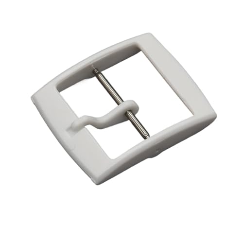 VISIYUBL Pin Schnalle Kunststoff Schnalle Fit for Swatch Button Uhr Zubehör 16mm 19mm 20mm Verschluss Harz Bunte uhr Band Pin Uhr Schnalle(White,Inside Size-16mm) von VISIYUBL