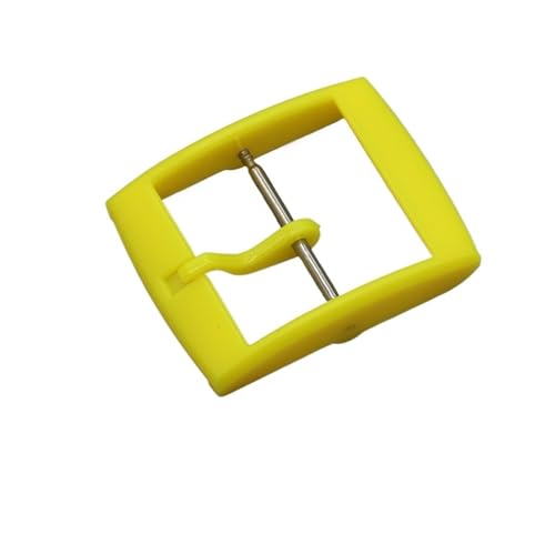 VISIYUBL Pin Schnalle Kunststoff Schnalle Fit for Swatch Button Uhr Zubehör 16mm 19mm 20mm Verschluss Harz Bunte uhr Band Pin Uhr Schnalle(Yellow,Inside Size-16mm) von VISIYUBL