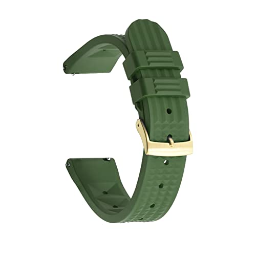 VISIYUBL Premium-Fluor-Gummi-Waffel-Watch-Strap 20mm 22mm-Armbands for Seiko Tauchen wasserdichte Armband-Armband-Zubehör-Ersatz (Color : Green Gold, Size : 22mm) von VISIYUBL