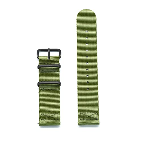 VISIYUBL Premium Nato Nylon Strap Geeignet for Huawei/Fit for Samsung Galaxy/Fit for Xiaomi 20mm 22mm Uhr Schnelle Freisetzung Militär Casual Army Watch Band (Color : Green, Size : 20mm) von VISIYUBL