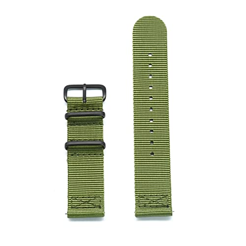 VISIYUBL Premium Nato Nylon Strap Geeignet for Huawei/Fit for Samsung Galaxy/Fit for Xiaomi 20mm 22mm Uhr Schnelle Freisetzung Militär Casual Army Watch Band (Color : Green, Size : 22mm) von VISIYUBL