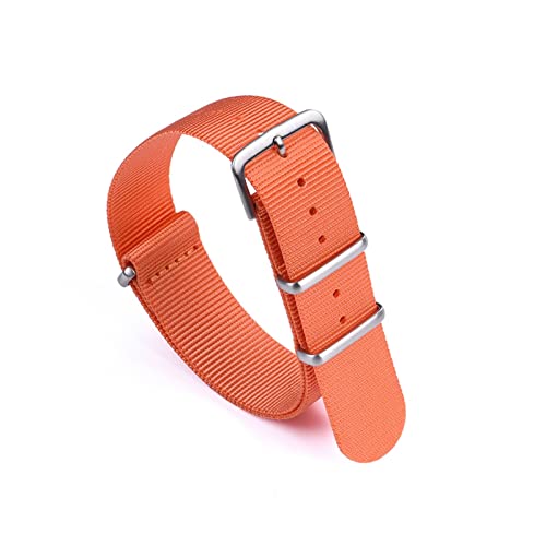 VISIYUBL Premium-Uringbone 20mm 22mm Sicherheitsgurt-Uhr-Band Nylon-NATO-Strap Fit for 007 Fit for James Bond Military Striped Ersatzuhr (Color : Orange, Size : 22mm) von VISIYUBL