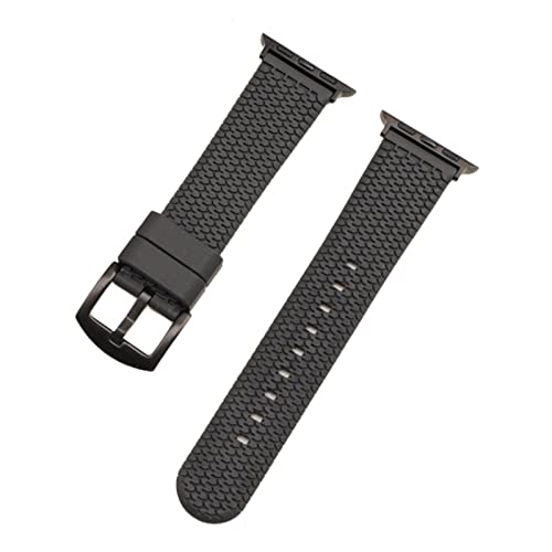 VISIYUBL Reifenmuster Uhrenband Uhr 38mm 42 mm 44 mm 44 mm Gummi -Sportgurt for IWatch Serie 6 5 4 3 2 1 Armband (Color : Black 02, Size : For 42MM 44MM) von VISIYUBL