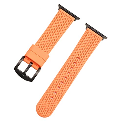 VISIYUBL Reifenmuster Uhrenband Uhr 38mm 42 mm 44 mm 44 mm Gummi -Sportgurt for IWatch Serie 6 5 4 3 2 1 Armband (Color : Orange 02, Size : For 38MM 40MM) von VISIYUBL