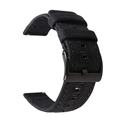 VISIYUBL Release Watch Armband for Männer Frauen Premium Nylon Uhr fit for Samsung Fit for Galaxy Fit for Huawei Uhr fit for Hamilton Fit for Khaki 18mm 20mm 22 mm (Color : Black-black buckle, Size von VISIYUBL