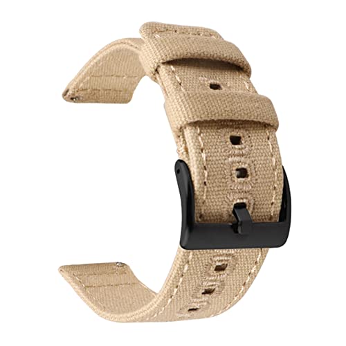 VISIYUBL Release Watch Armband for Männer Frauen Premium Nylon Uhr fit for Samsung Fit for Galaxy Fit for Huawei Uhr fit for Hamilton Fit for Khaki 18mm 20mm 22 mm (Color : Khaki-black buckle, Size von VISIYUBL