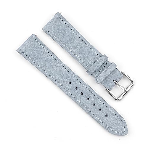 VISIYUBL Retro Leder Watchstrap Armband 18mm 20mm 22mm 24mm Handgemachte Nähte Schnellversion for Watch-Zubehör (Color : Light blue, Size : 22mm) von VISIYUBL