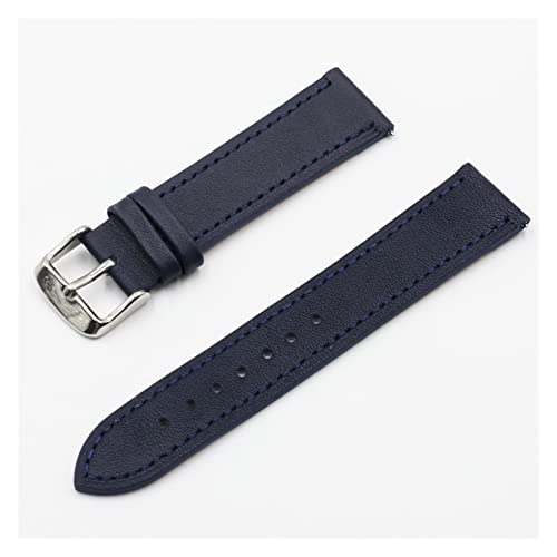 VISIYUBL Retro Uhrarmbandband 18mm 20mm 22mm 24mm Lederarmbands Grau Schwarz Braun Blau For Männer Watch Zubehör (Color : Dark blue, Size : 20mm) von VISIYUBL