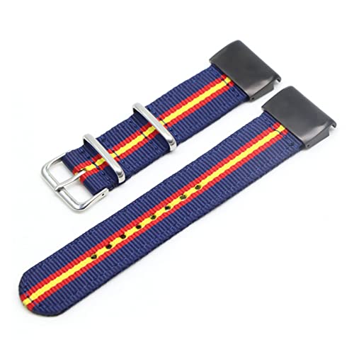 VISIYUBL Riemen Nylon 26 22 2 0mm Fit Watch Band Fit for Garmin-Fenix 5x 5 5s Plus/fit for fenix 3/3 HR/935 945 Smart Armband (Color : Blue red yellow, Size : 22mm 5 935) von VISIYUBL