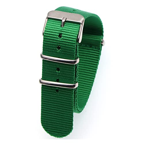 VISIYUBL Riemenarmband 18mm 20 mm 22mm Uhren Band gestreift (Color : Green, Size : 22mm) von VISIYUBL