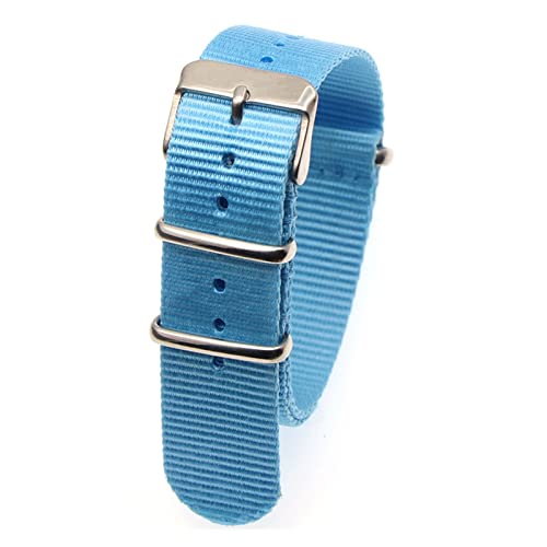 VISIYUBL Riemenarmband 18mm 20 mm 22mm Uhren Band gestreift (Color : Light Blue, Size : 20mm) von VISIYUBL