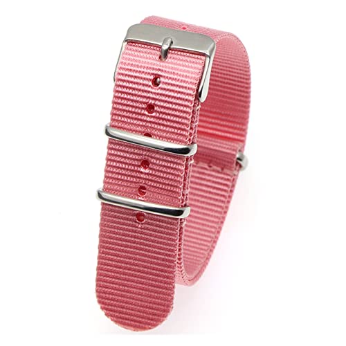 VISIYUBL Riemenarmband 18mm 20 mm 22mm Uhren Band gestreift (Color : Pink, Size : 18mm) von VISIYUBL