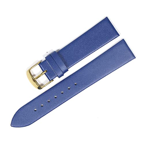 VISIYUBL Schauen Sie Bandleder 18 mm 20 mm 22 mm dünnem glattem Wachriemengürtel geeignet for geeignet for Dw Uhren Galaxy Watch Gear S3 (Color : Blue gold, Size : 12mm) von VISIYUBL