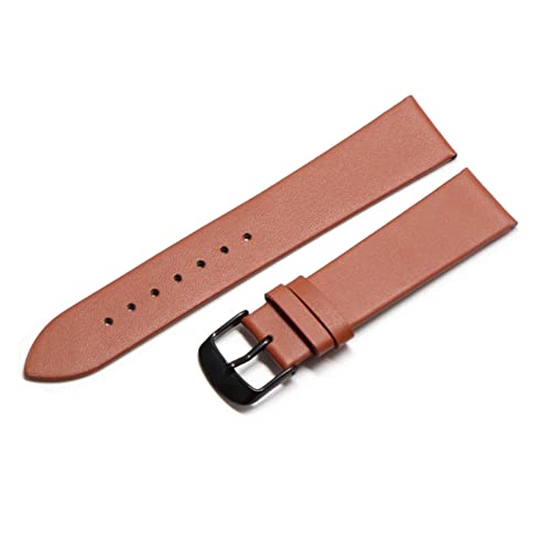 VISIYUBL Schauen Sie Bandleder 18 mm 20 mm 22 mm dünnem glattem Wachriemengürtel geeignet for geeignet for Dw Uhren Galaxy Watch Gear S3 (Color : Light Brown Black, Size : 12mm) von VISIYUBL