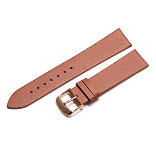 VISIYUBL Schauen Sie Bandleder 18 mm 20 mm 22 mm dünnem glattem Wachriemengürtel geeignet for geeignet for Dw Uhren Galaxy Watch Gear S3 (Color : LightBrown rose gold, Size : 20mm) von VISIYUBL