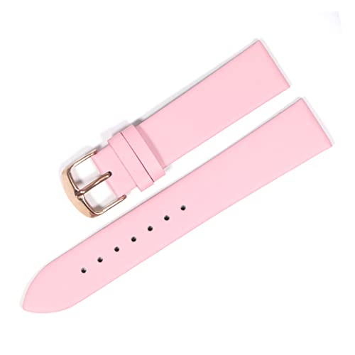 VISIYUBL Schauen Sie Bandleder 18 mm 20 mm 22 mm dünnem glattem Wachriemengürtel geeignet for geeignet for Dw Uhren Galaxy Watch Gear S3 (Color : Pink rose gold, Size : 16mm) von VISIYUBL