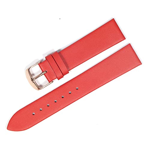 VISIYUBL Schauen Sie Bandleder 18 mm 20 mm 22 mm dünnem glattem Wachriemengürtel geeignet for geeignet for Dw Uhren Galaxy Watch Gear S3 (Color : Red rose gold, Size : 12mm) von VISIYUBL