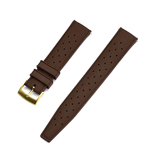 VISIYUBL Schnellspanner tropischer Gummi-Uhr-Armband 20mm Ersatz for Seiko SRP777J1. Tauchen wasserdichte Armbandarmbande (Color : Brown Gold, Size : 20mm) von VISIYUBL