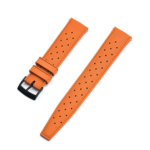 VISIYUBL Schnellspanner tropischer Gummi-Uhr-Armband 20mm Ersatz for Seiko SRP777J1. Tauchen wasserdichte Armbandarmbande (Color : Orange Black, Size : 20mm) von VISIYUBL