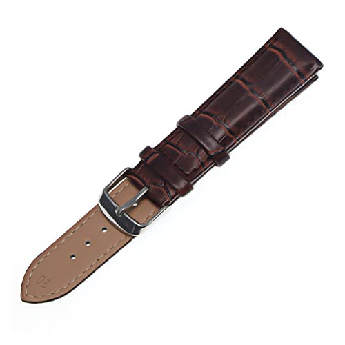 VISIYUBL Schwarze Uhrenbänder Gurt Watchband Leder Männer Frauen 12mm 14mm 16mm 18mm 20mm 22mm Uhrengurt Gürtel (Color : Brown, Size : 22mm) von VISIYUBL