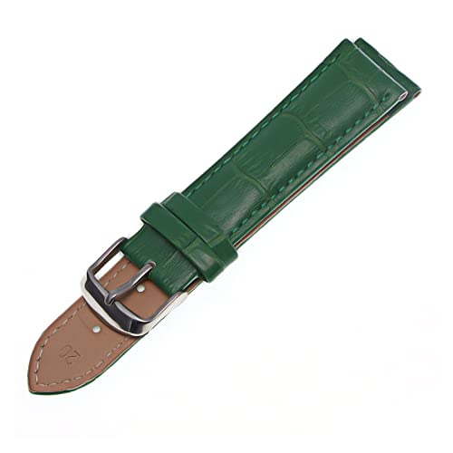 VISIYUBL Schwarze Uhrenbänder Gurt Watchband Leder Männer Frauen 12mm 14mm 16mm 18mm 20mm 22mm Uhrengurt Gürtel (Color : Green, Size : 12mm) von VISIYUBL