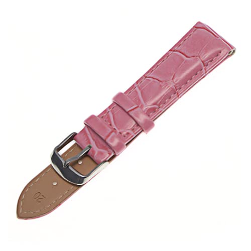 VISIYUBL Schwarze Uhrenbänder Gurt Watchband Leder Männer Frauen 12mm 14mm 16mm 18mm 20mm 22mm Uhrengurt Gürtel (Color : Pink, Size : 22mm) von VISIYUBL
