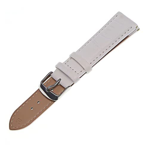 VISIYUBL Schwarze Uhrenbänder Gurt Watchband Leder Männer Frauen 12mm 14mm 16mm 18mm 20mm 22mm Uhrengurt Gürtel (Color : White, Size : 22mm) von VISIYUBL