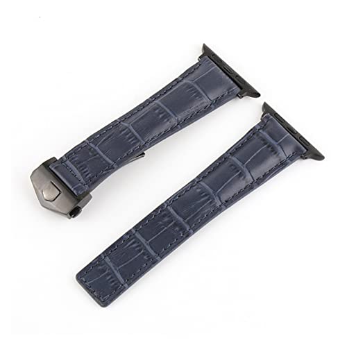 VISIYUBL Schwarzer Kohlefaser-Leder-Armbandband for IWatch-Serie 4 5 6 40mm 44mm Serie 3 2 Armband-Armband 38 / 42mm (Color : 41 EU, Size : 20mm no connect) von VISIYUBL