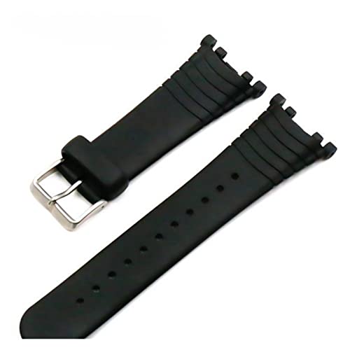 VISIYUBL Silberschnalle-Uhrenbänder passen fit for Suunto-Vektor Handgelenk-Band Black Buckle Sweatproof Silikon Ersatz Armbandband (Color : Silver Buckle) von VISIYUBL