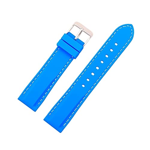 VISIYUBL Silikon Gummi -Sport -Uhr -Band Universal Watchband -Armband Armband 16 mm 18 mm 20 mm 22 mm 24 mm for Männer Frauen (Color : Light blue, Size : 16mm) von VISIYUBL