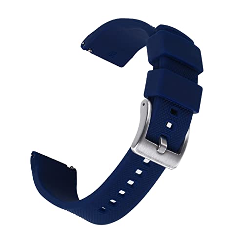 VISIYUBL Silikon Smart Watch-Bands 22mm Quick Release Gummi Watch Strap Wasserdichte Armband Armbande Männer Frauen Watch Zubehör (Color : NAVY BLUE, Size : 22MM) von VISIYUBL