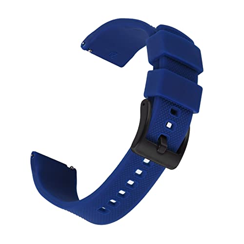 VISIYUBL Silikon Smart Watch-Bands 22mm Quick Release Gummi Watch Strap Wasserdichte Armband Armbande Männer Frauen Watch Zubehör (Color : NAVY BLUE 1, Size : 20mm) von VISIYUBL