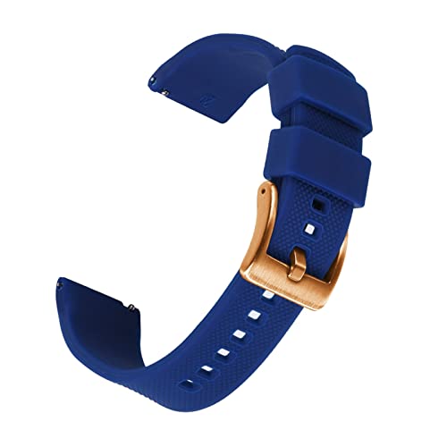 VISIYUBL Silikon Smart Watch-Bands 22mm Quick Release Gummi Watch Strap Wasserdichte Armband Armbande Männer Frauen Watch Zubehör (Color : NAVY BLUE 2, Size : 20mm) von VISIYUBL