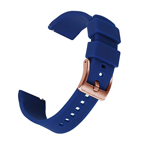 VISIYUBL Silikon Smart Watch-Bands 22mm Quick Release Gummi Watch Strap Wasserdichte Armband Armbande Männer Frauen Watch Zubehör (Color : NAVY BLUE 3, Size : 20mm) von VISIYUBL