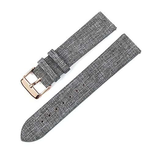 VISIYUBL Stoff Uhrenarmband Quick Release Leder Watch Strap 16mm 20mm Ersatz Roségold Edelstahlschnalle for Frauen (Color : Silver Yellow, Size : 16mm) von VISIYUBL