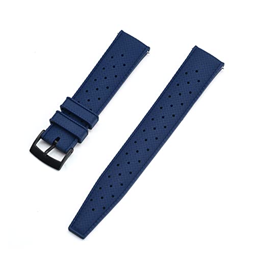 VISIYUBL Tropischer Gummi-Riemen 20mm 22mm Uhren-Bands passen for Seiko SRP777J1. Tauchen wasserdichte Armband for Männer ansehen Zubehör (Color : Blue Black, Size : 20mm) von VISIYUBL