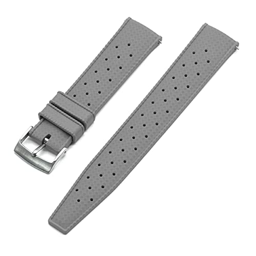 VISIYUBL Tropischer Gummi-Riemen 20mm 22mm Uhren-Bands passen for Seiko SRP777J1. Tauchen wasserdichte Armband for Männer ansehen Zubehör (Color : Gray Silver, Size : 20mm) von VISIYUBL