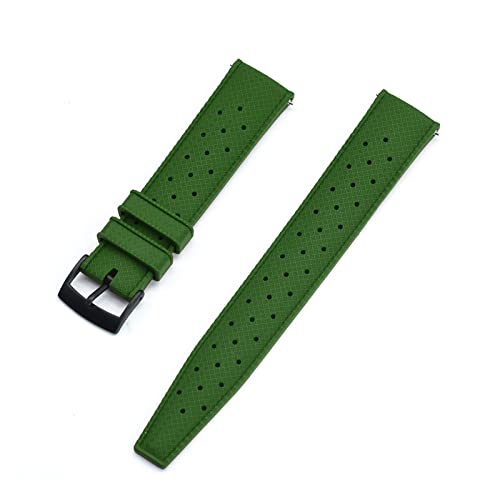 VISIYUBL Tropischer Gummi-Riemen 20mm 22mm Uhren-Bands passen for Seiko SRP777J1. Tauchen wasserdichte Armband for Männer ansehen Zubehör (Color : Green Black, Size : 22mm) von VISIYUBL