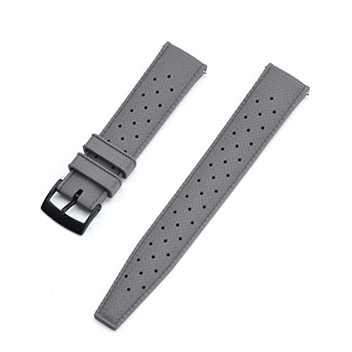 VISIYUBL Tropischer Gummi-Riemen 20mm 22mm Uhren-Bands passen for Seiko SRP777J1. Tauchen wasserdichte Armband for Männer ansehen Zubehör (Color : Grey Black, Size : 22mm) von VISIYUBL