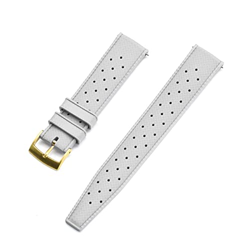 VISIYUBL Tropischer Gummi-Riemen 20mm 22mm Uhren-Bands passen for Seiko SRP777J1. Tauchen wasserdichte Armband for Männer ansehen Zubehör (Color : White Gold, Size : 20mm) von VISIYUBL