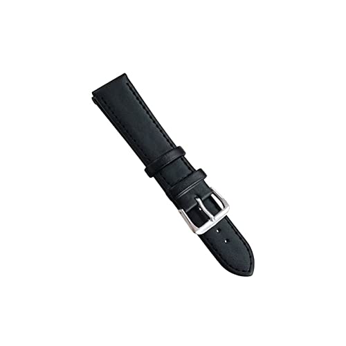 VISIYUBL Uhr Ledergurt Uhren Band 8mm 10 mm 12 mm 14 mm 16 mm 18 mm 20 mm 22 mm 24 mm for Frauen Männer Uhrenbänder schwarze braune Uhrengürtel (Color : Black, Size : 8mm) von VISIYUBL