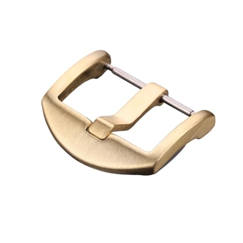 VISIYUBL Uhrenarmband-Verschluss aus massivem Messing, 18 mm, 20 mm, 22 mm, 24 mm, gelbes Kupfer, Uhrenarmbänder, Dornschließe, Armband-Zubehör(B,20mm) von VISIYUBL