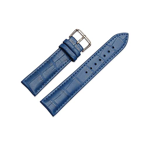 VISIYUBL Universal Ersatz Lederarmband Leder Armband for Männer Frauen 12mm 14mm 16mm 18mm 19mm 20mm 21mm 22mm Uhr Uhr Band (Color : Blue, Size : 16mm) von VISIYUBL