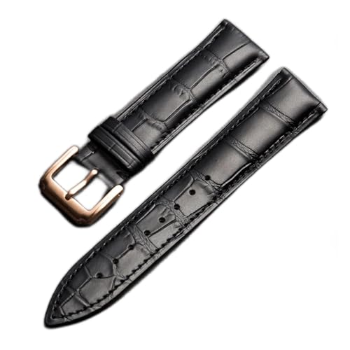 VISIYUBL Universal Ersatzschicht Lederarmband Leder Armband for Männer Frauen 10mm-24mm Uhrenarmband (Color : Black-RG buckle, Size : 14mm) von VISIYUBL