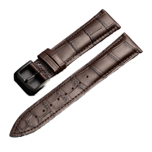 VISIYUBL Universal Ersatzschicht Lederarmband Leder Armband for Männer Frauen 10mm-24mm Uhrenarmband (Color : Brown-Black buckle, Size : 24mm) von VISIYUBL