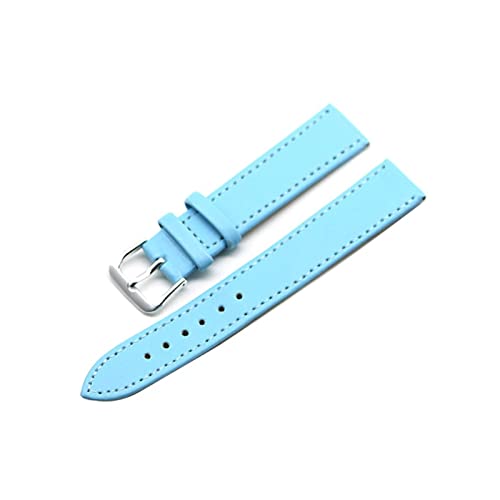 VISIYUBL Vintage Uhrenarmband Lederarmband Edelstahl Schnallenverschluss Uhrenzubehör 16mm 18mm 20mm 22mm 24mm (Color : Blue, Size : 18mm) von VISIYUBL