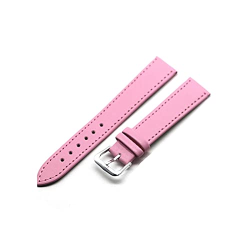 VISIYUBL Vintage Uhrenarmband Lederarmband Edelstahl Schnallenverschluss Uhrenzubehör 16mm 18mm 20mm 22mm 24mm (Color : Pink, Size : 20mm) von VISIYUBL